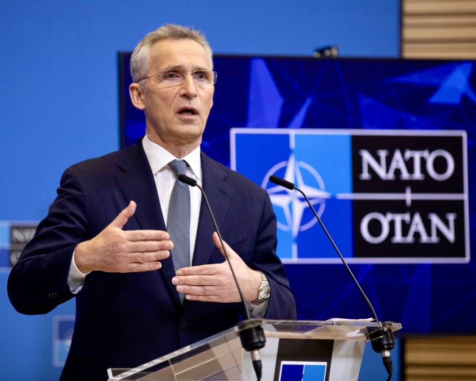 NATO Secretary General Jens Stoltenberg speaks to reporters in Brussels