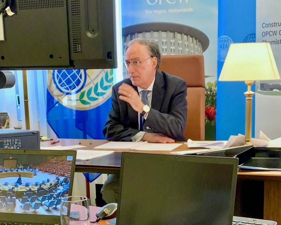 OPCW Director-General Fernando Arias briefs the U.N. Security Council