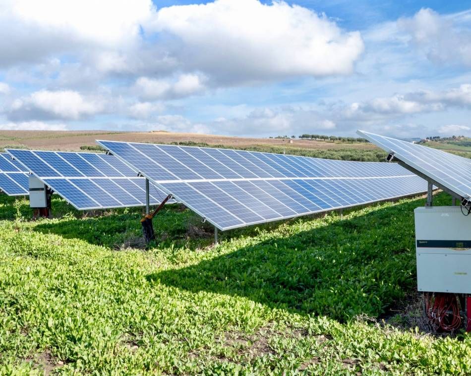 An Italian photovoltaic plant ground-mounted with string inverters