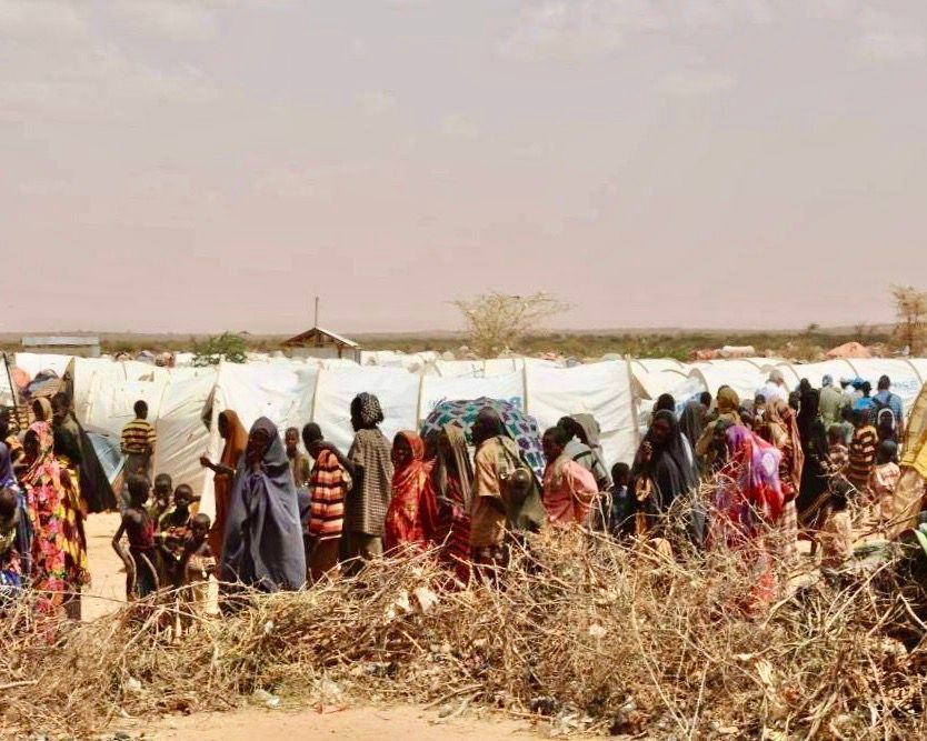 People line up to enter the Dolo Ado refugee camp during Somalia's 2011 famine