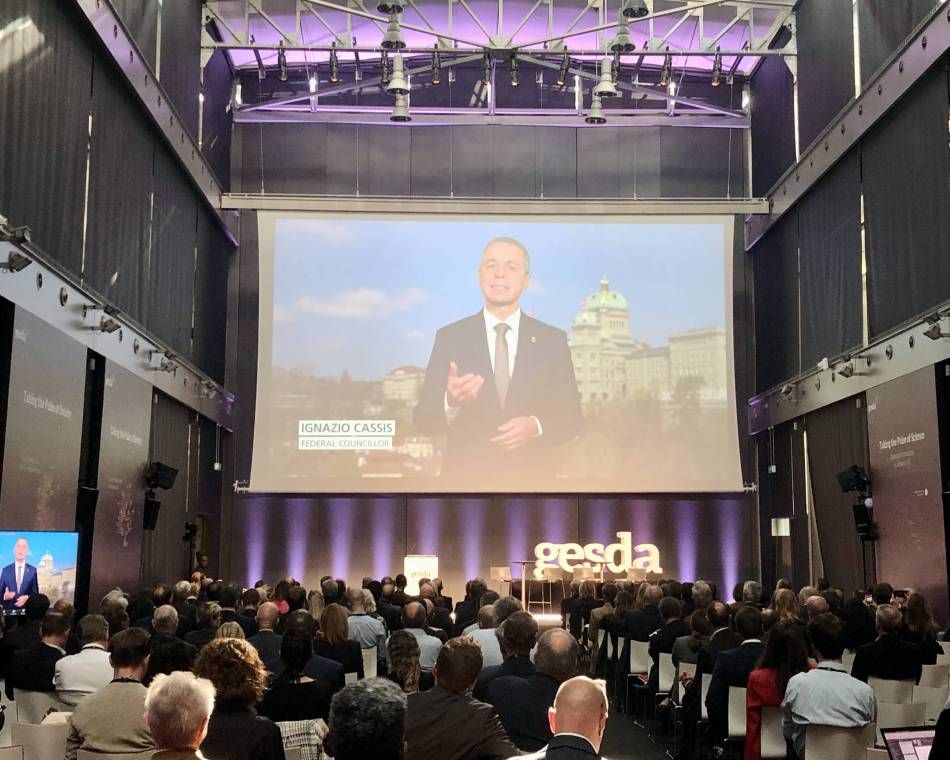 wiss Foreign Minister Ignazio Cassis welcomes GESDA summit participants in a video message