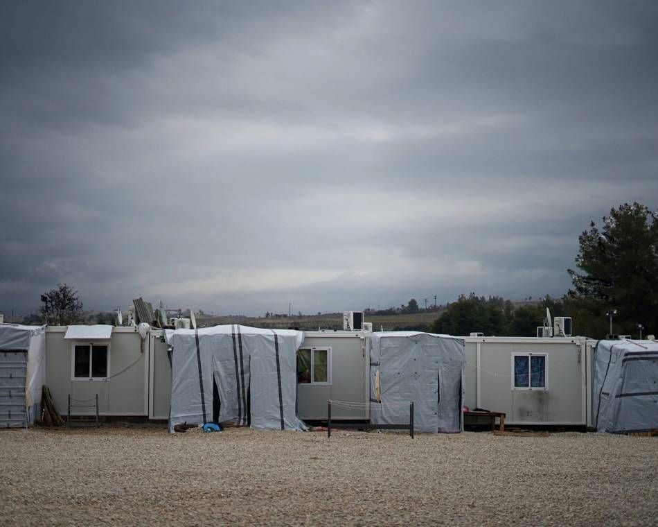 A Syrian refugee camp on the outskirts of Athens, Greece