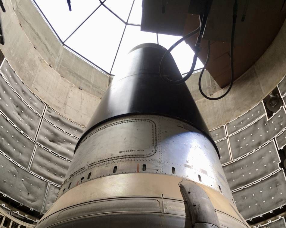 An inert Titan II missile in a decommissioned U.S. nuclear silo