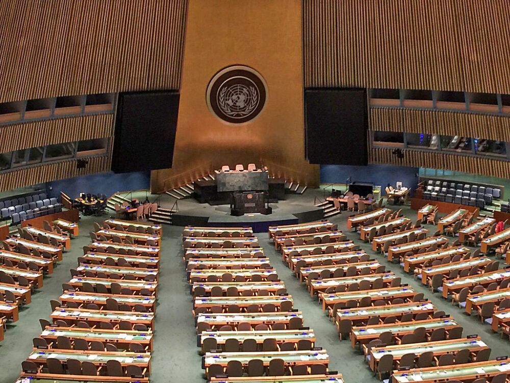 The U.N. General Assembly's main chamber in New York