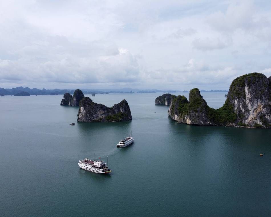 Ships off Vietnam's coast in the South China Sea