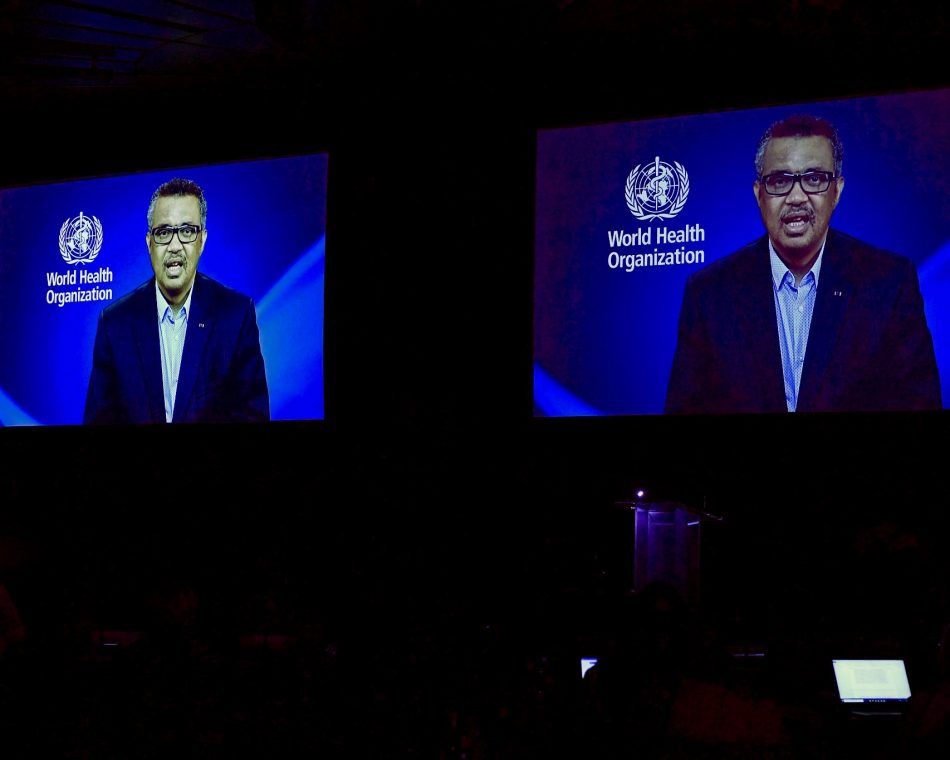 WHO Director-General Tedros Adhanom Ghebreyesus at a 2019 IAEA conference in Vienna