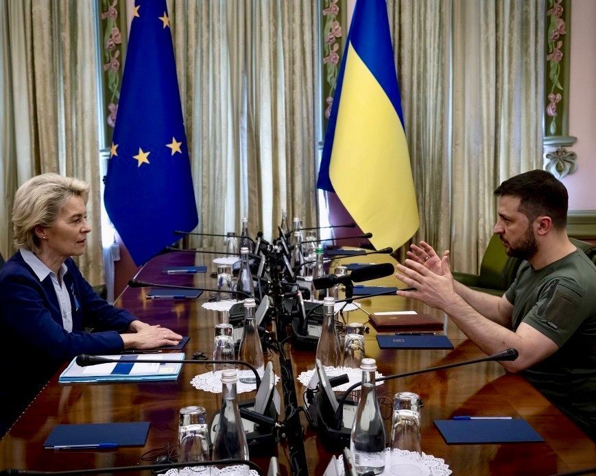 European Commission Ursula von der Leyen meets with Ukraine President Volodymyr Zelenskyy for talks in Kyiv