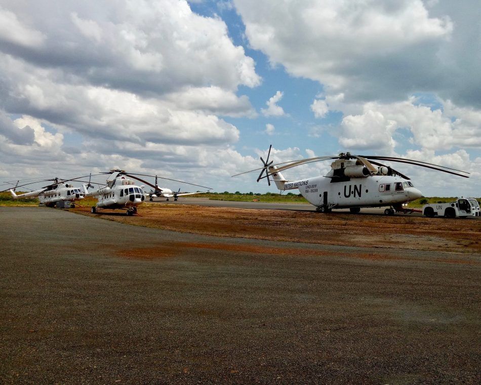 U.N. helicopters in Juba, South Sudan
