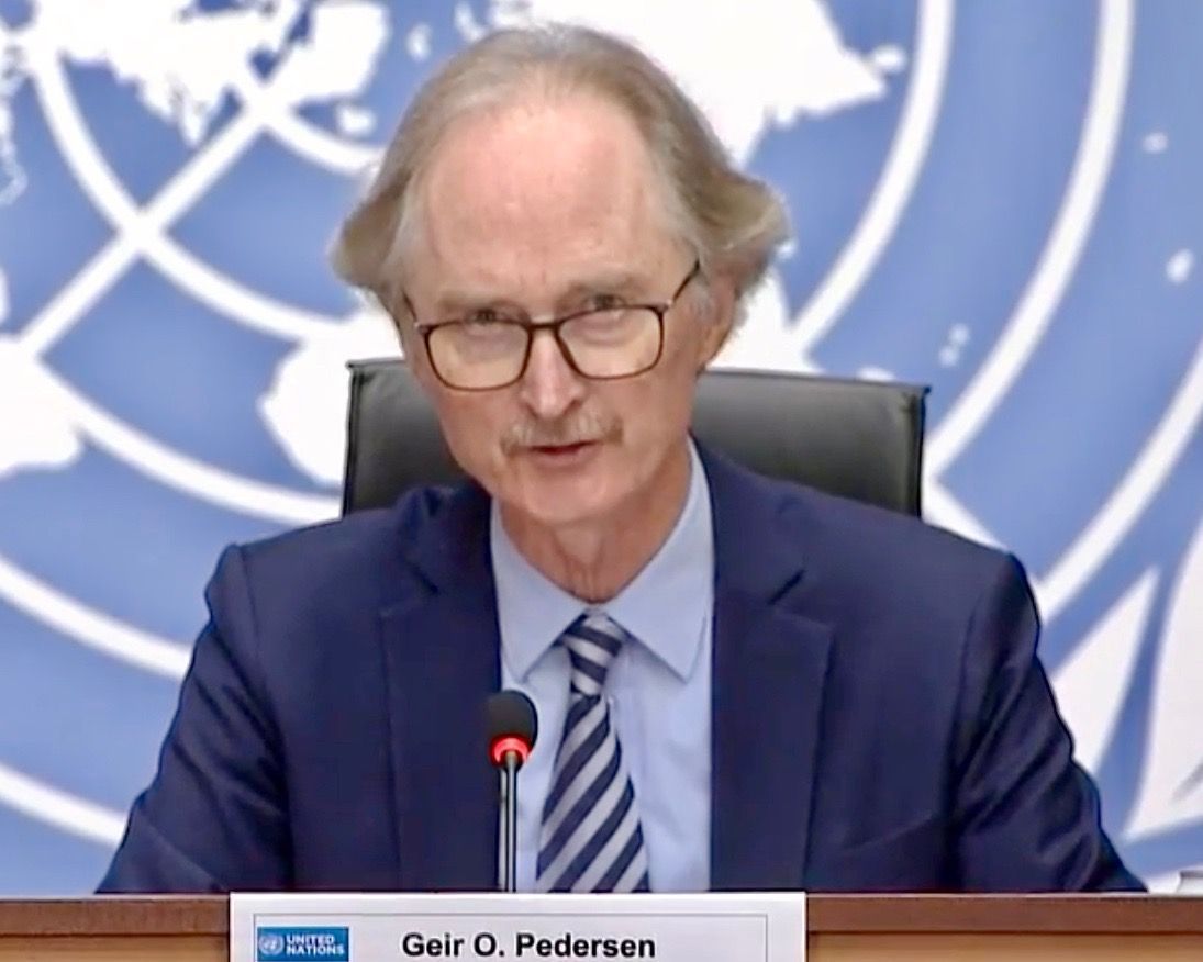 U.N. Special Envoy for Syria Geir Pedersen at a news conference