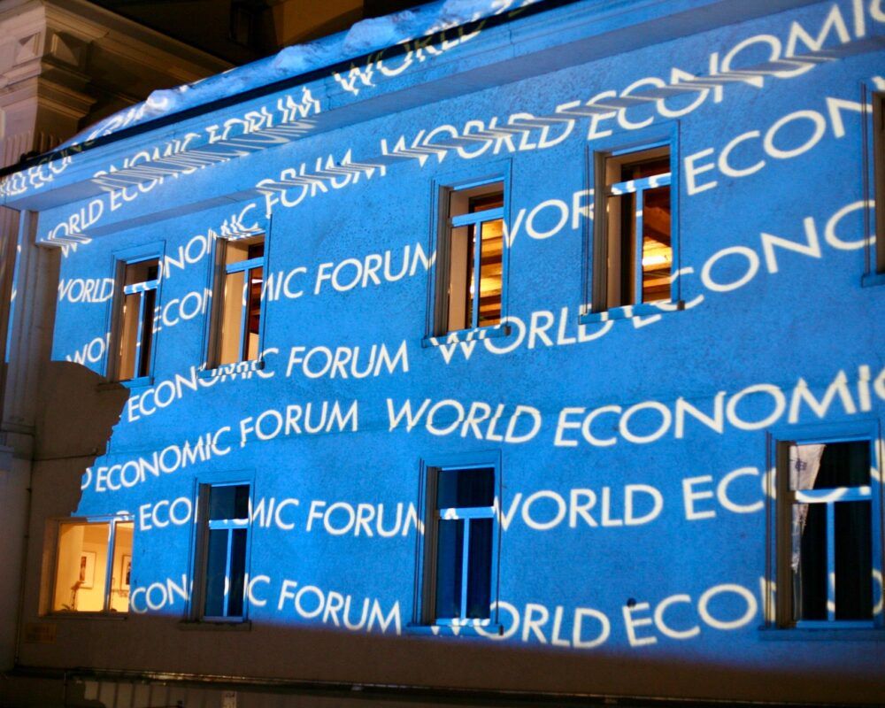 The central Belvedere Hotel during WEF's Annual Meeting at Davos, Switzerland