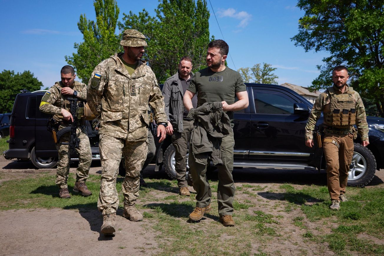 Ukraine's President Volodymyr Zelenskyy tours the Zaporizhzhia region and Donbas in June 