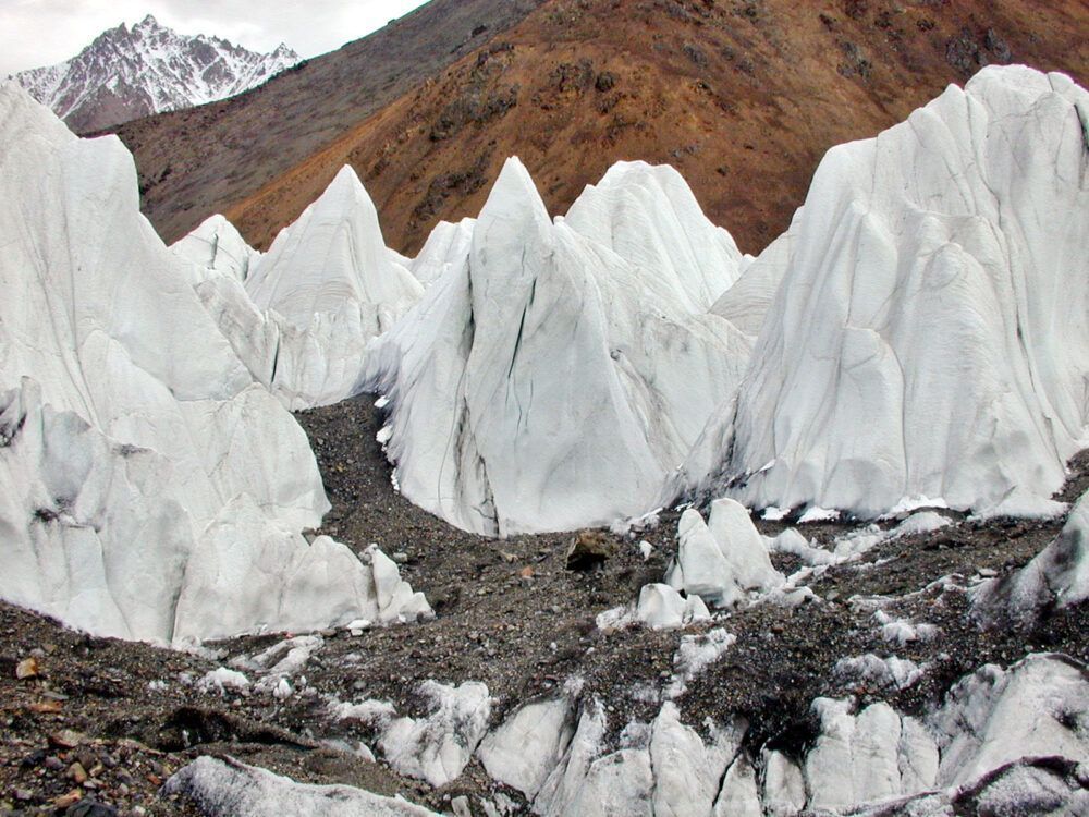 A glacier field near the North Ridge of K2 in the Chinese province of Xinjiang.