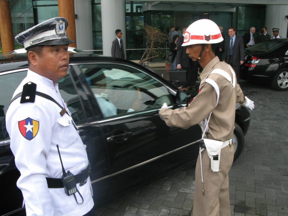 Myanmar authorities at a high-level U.N. visit.