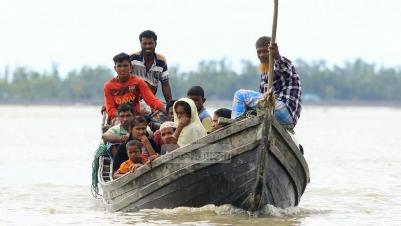 Rohingya Muslims from Myanmar who have fled for Bangladesh.