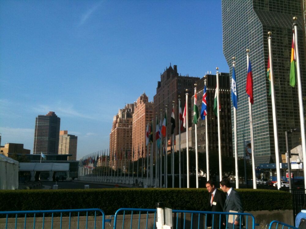 View from U.N. headquarters in New York 