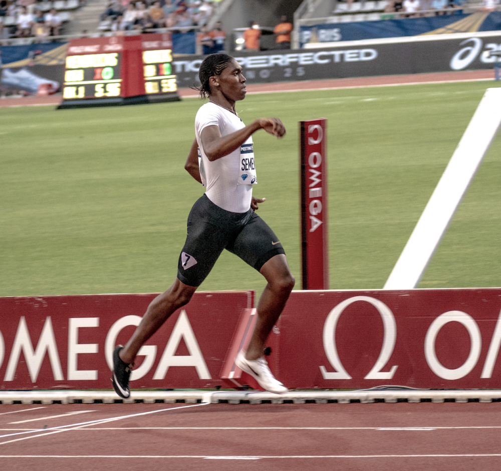 South Africa's Caster Semenya wins the women's 800 meter race at Paris 2018.