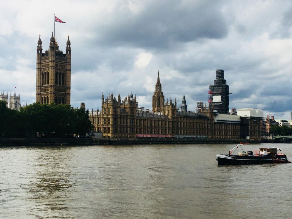 London's Palace of Westminster across the River Thames