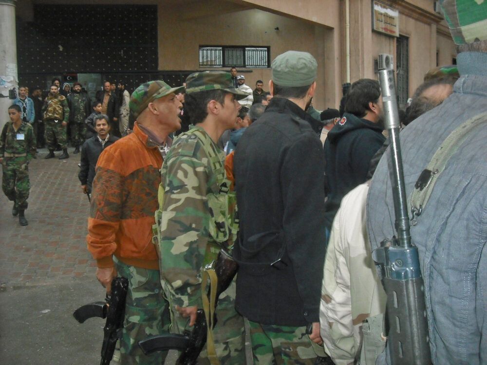 Rival militias after a skirmish in Tripoli