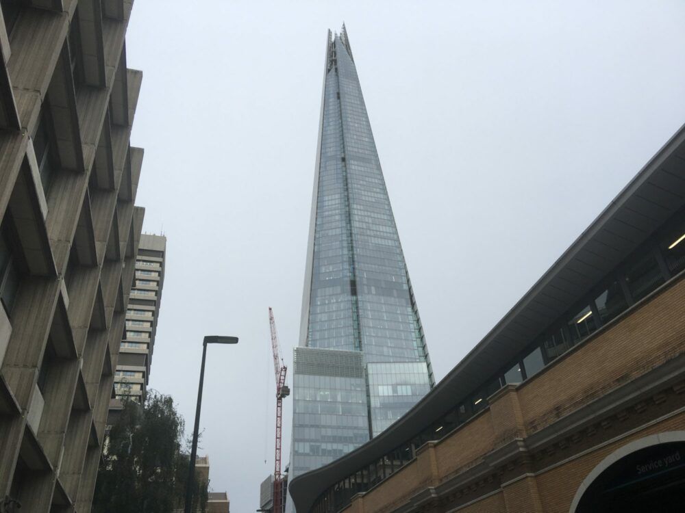 The 95-story Shard, a supertall skyscraper owned by Qatar, towers over London and its financial district