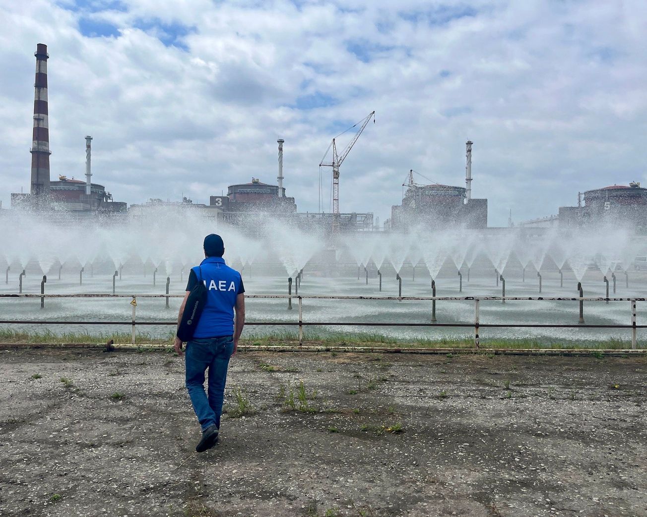 An IAEA team led by IAEA Director General Rafael Mariano Grossi checks on Ukraine's Zaporizhzhya Nuclear Power Plant. 