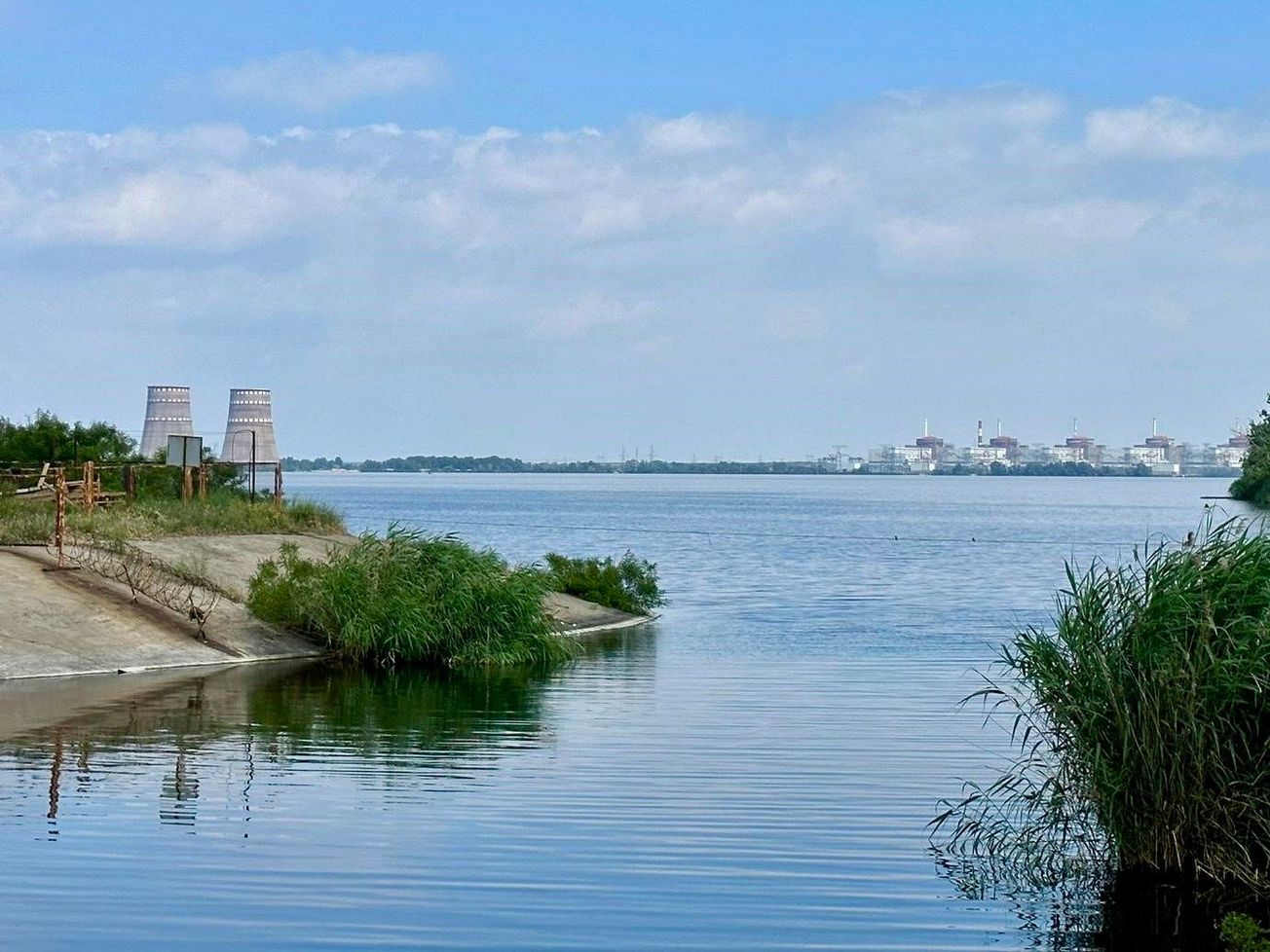 Ukraine's Zaporizhzhya Nuclear Power Plant and surrounding area.