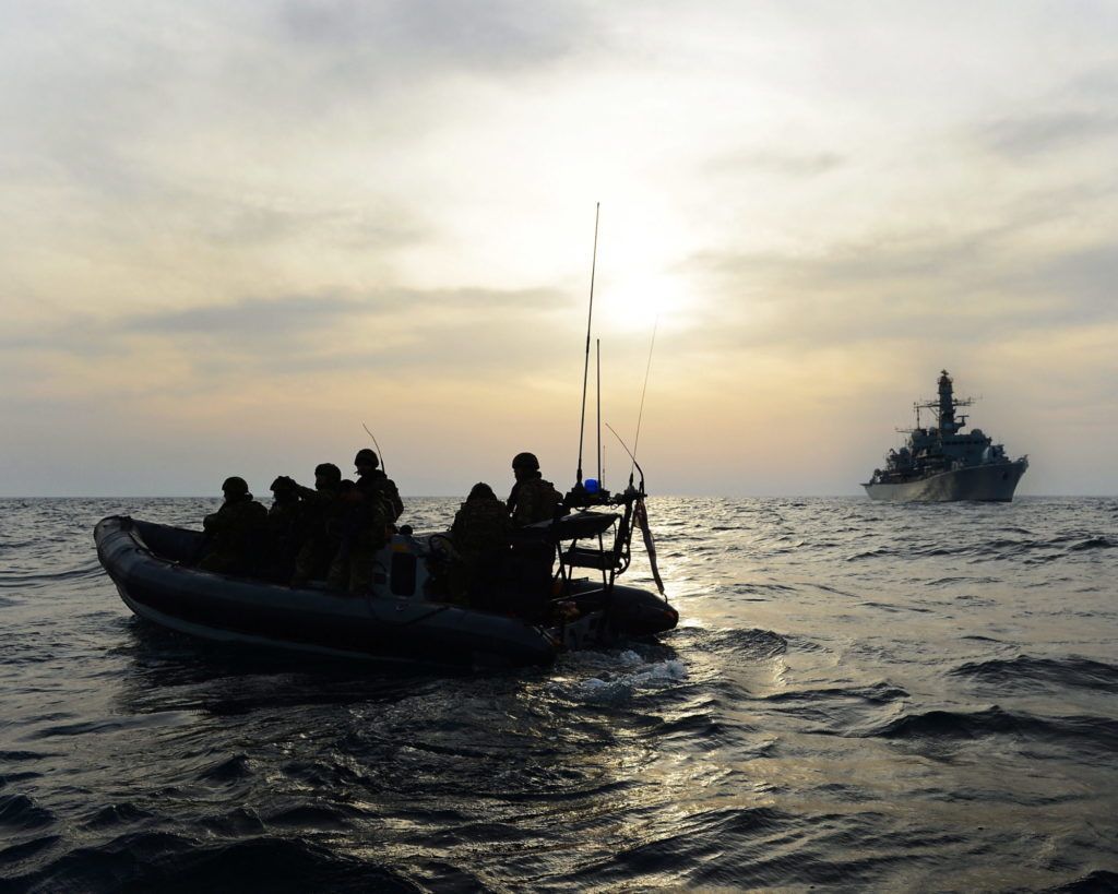 British Royal Marines patrol the Arabian Gulf