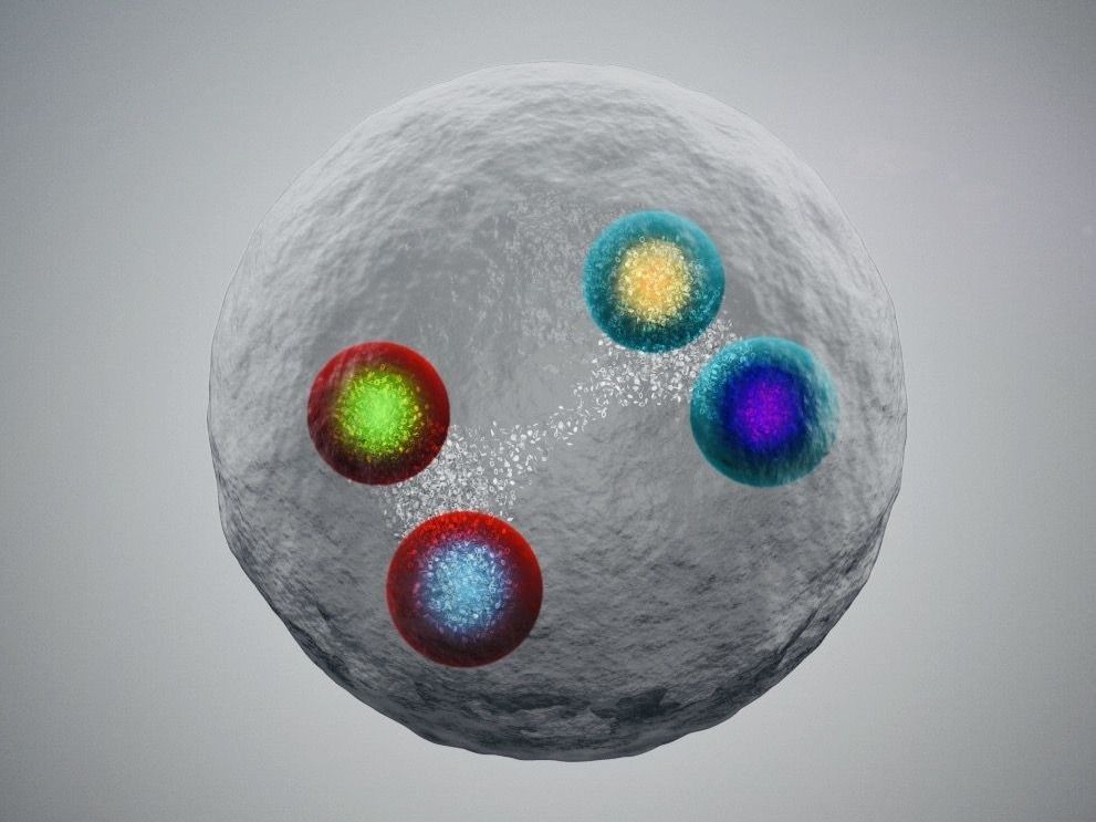 Illustration of a new tetraquark detected for the first time at CERN