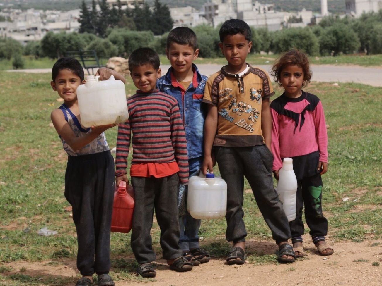 Children displaced by war in Idlib, Syria