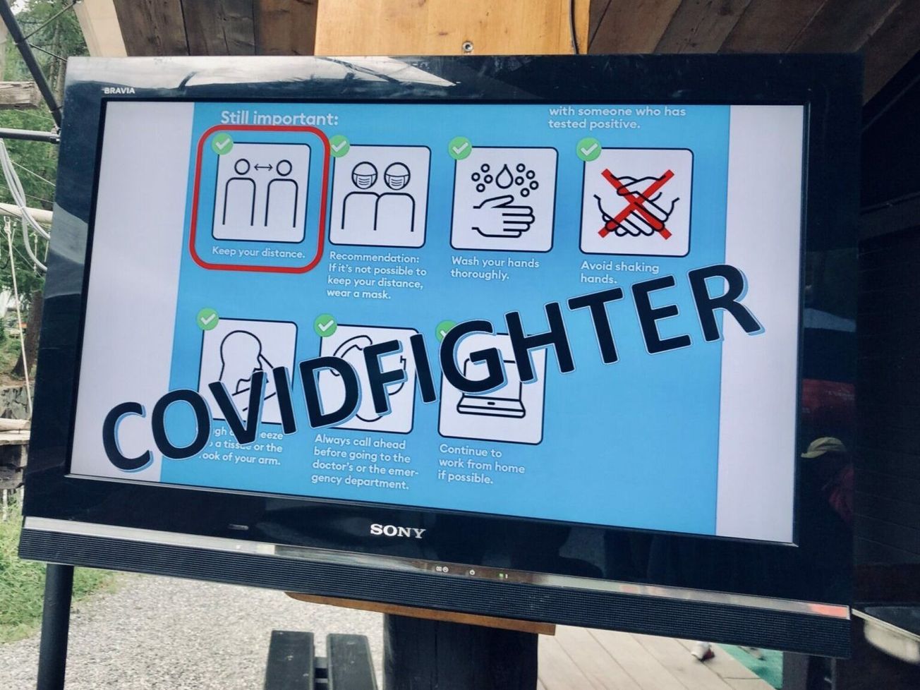 An instructional sign in Zermatt, Switzerland