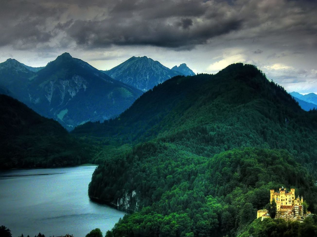 Hohenschwangau Castle at the foot of the Bavarian Alps
