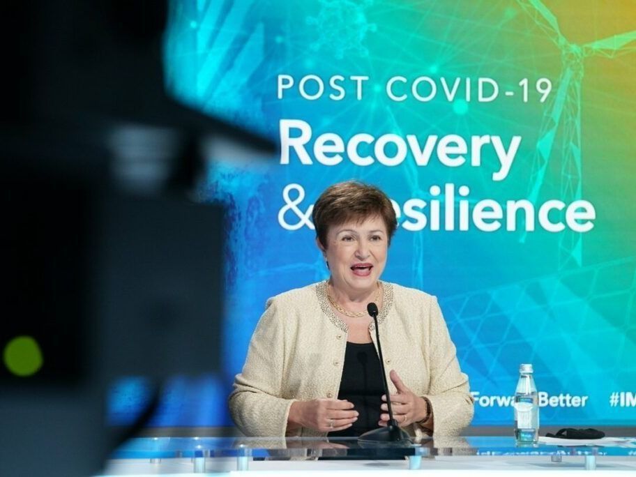 IMF Managing Director Kristalina Georgieva speaks on the global economy