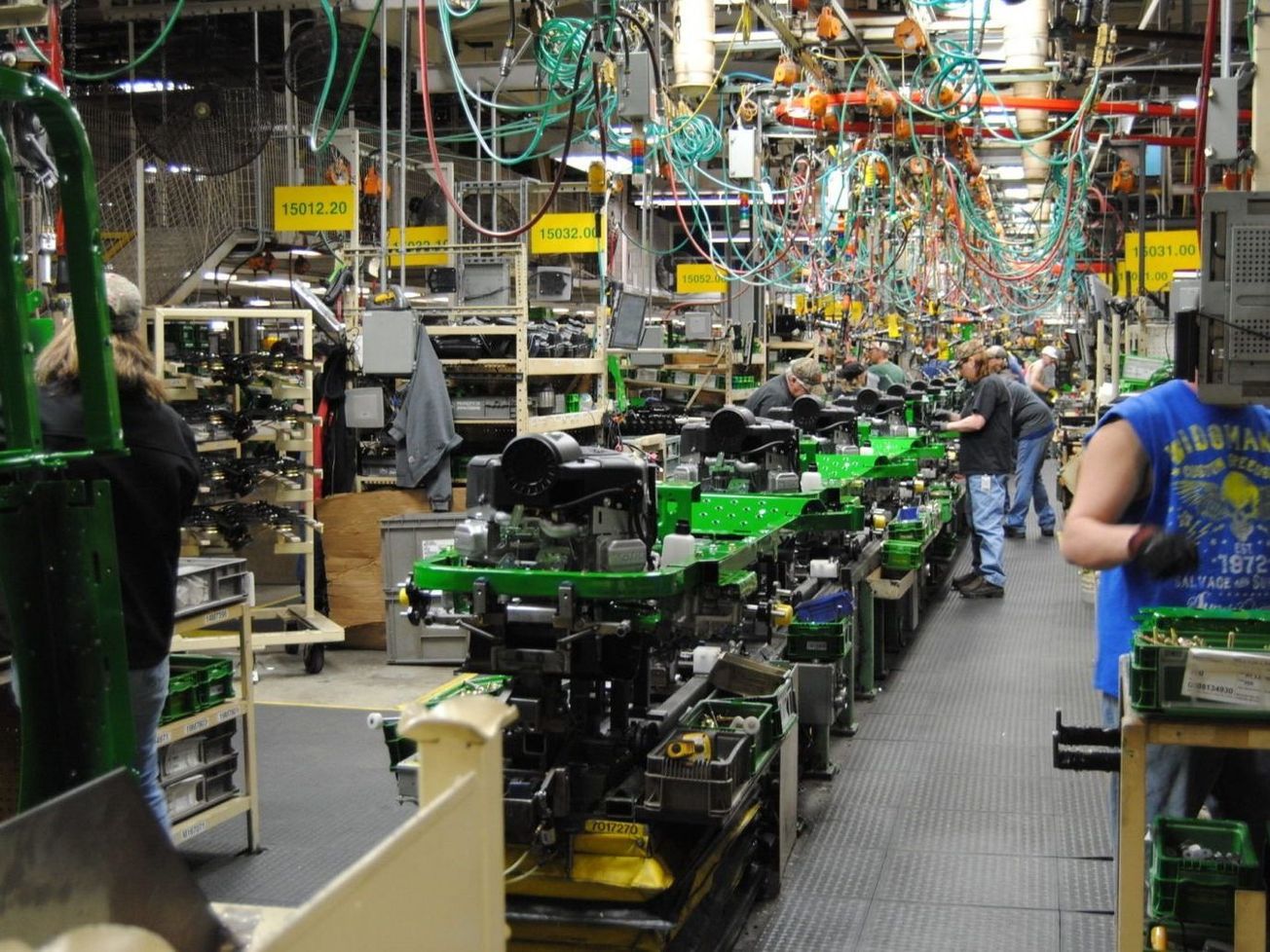 A John Deere assembly line