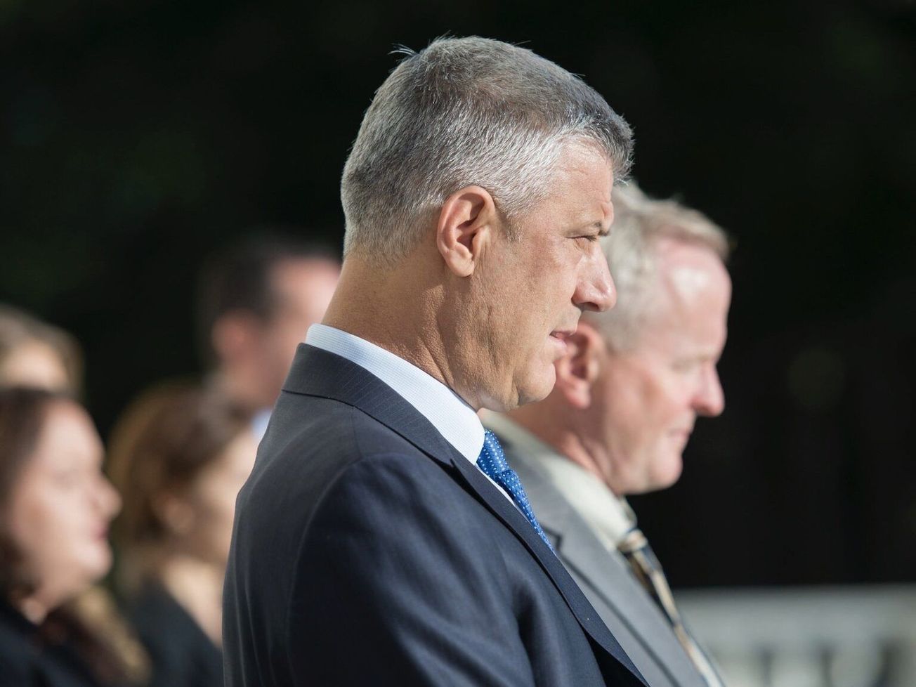 Kosovo's president, Hashim Thaçi, at a U.S. ceremony in 2017 at Arlington National Cemetery