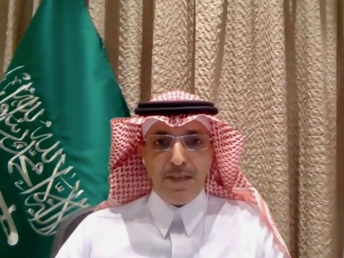 Saudi Finance Minister Mohammed al-Jadaan at a G-20 discussion hosted by his nation
