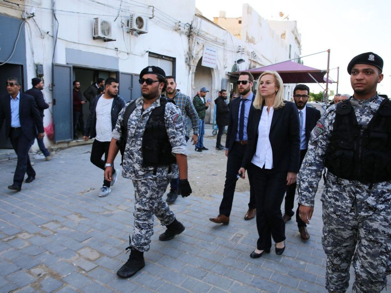 Dutch trade minister Sigrid Kaag tours Tripoli, Libya in 2018