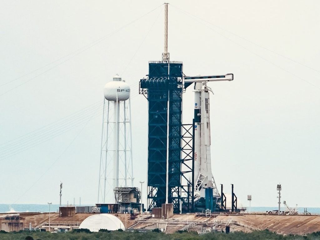 The launch site of the SpaceX Falcon 9 and the Crew Dragon spacecraft