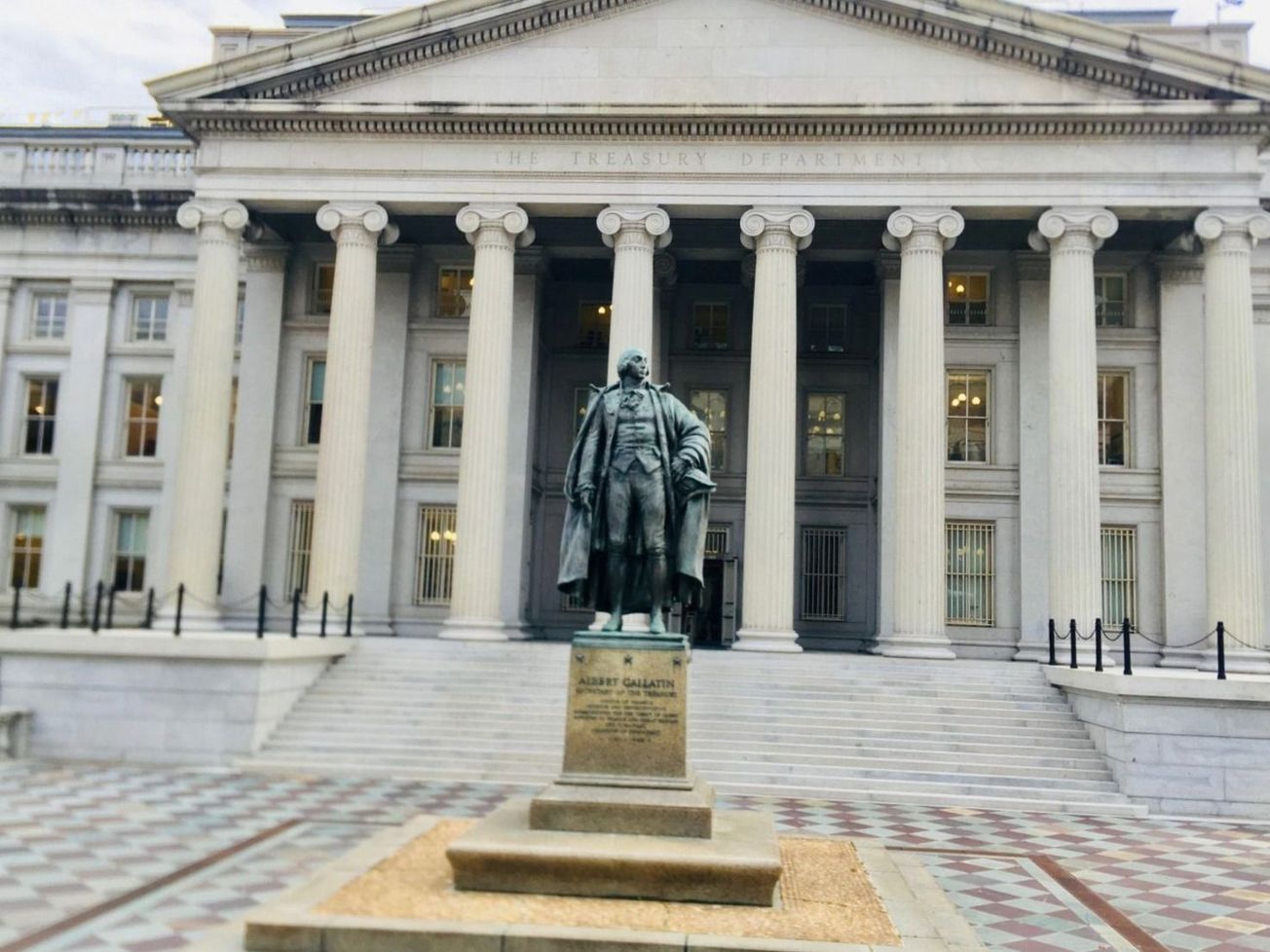 Statue of Albert Gallatin, the Swiss-American who headed the U.S. Treasury Department, in Washington