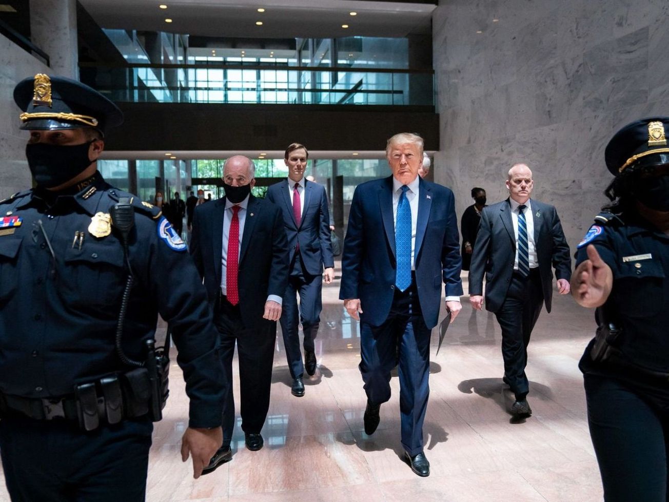 U.S. President Donald Trump arrives at Capitol Hill on May 19, 2020