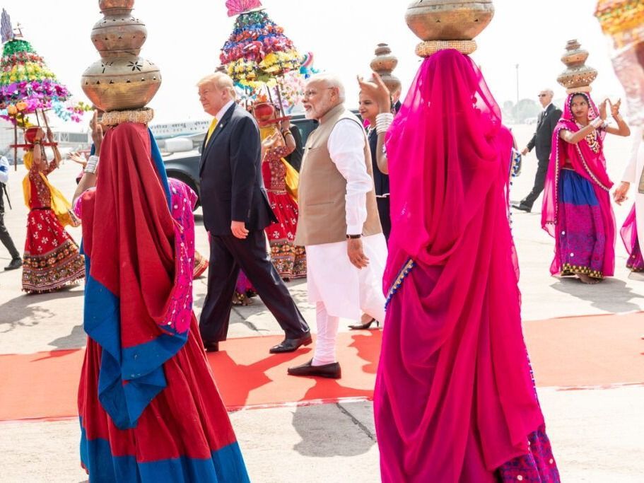 India's Prime Minister Narendra Modi hosts U.S. President Donald Trump on a visit in February