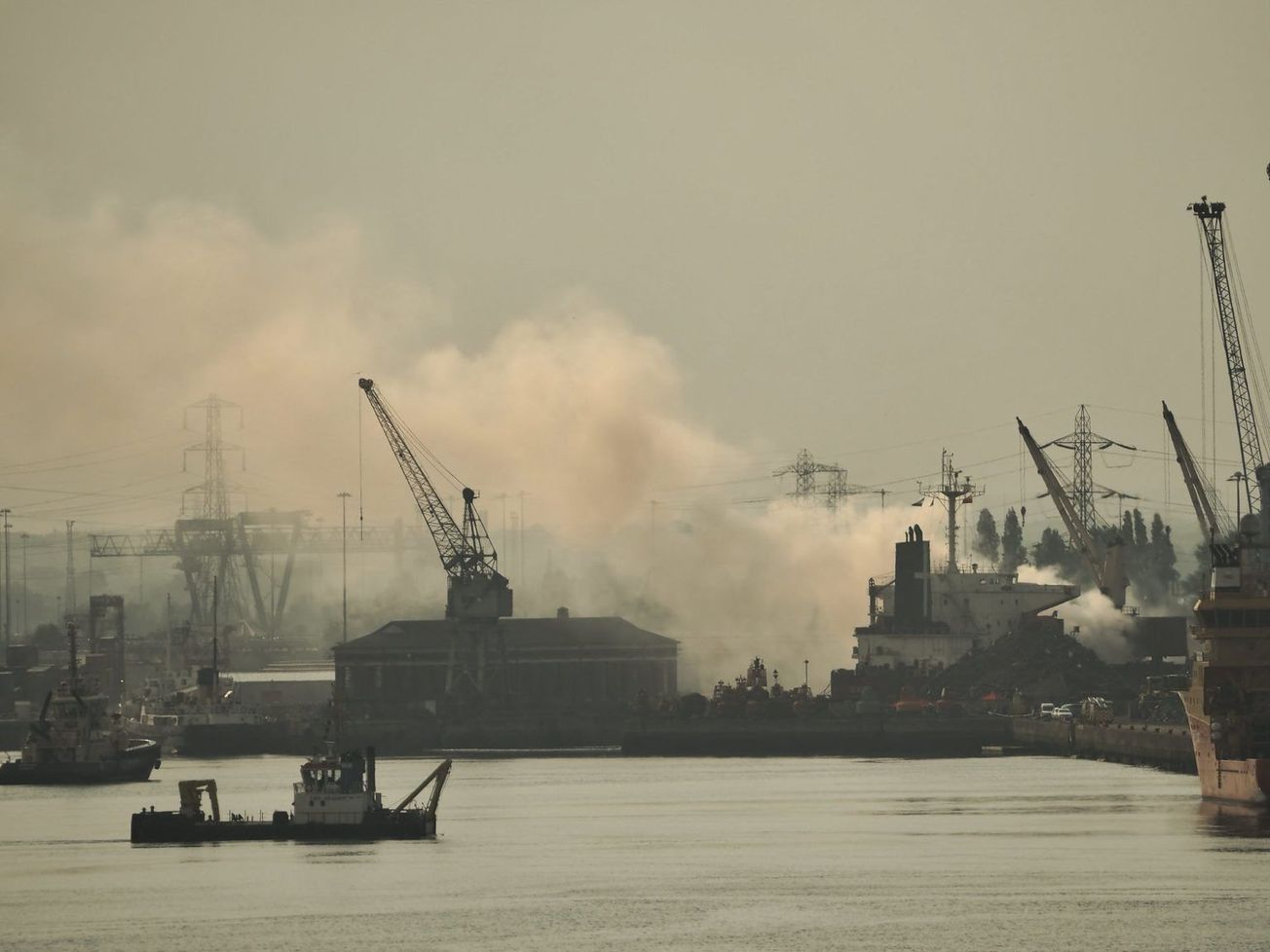 The busy Port of Southampton, U.K.
