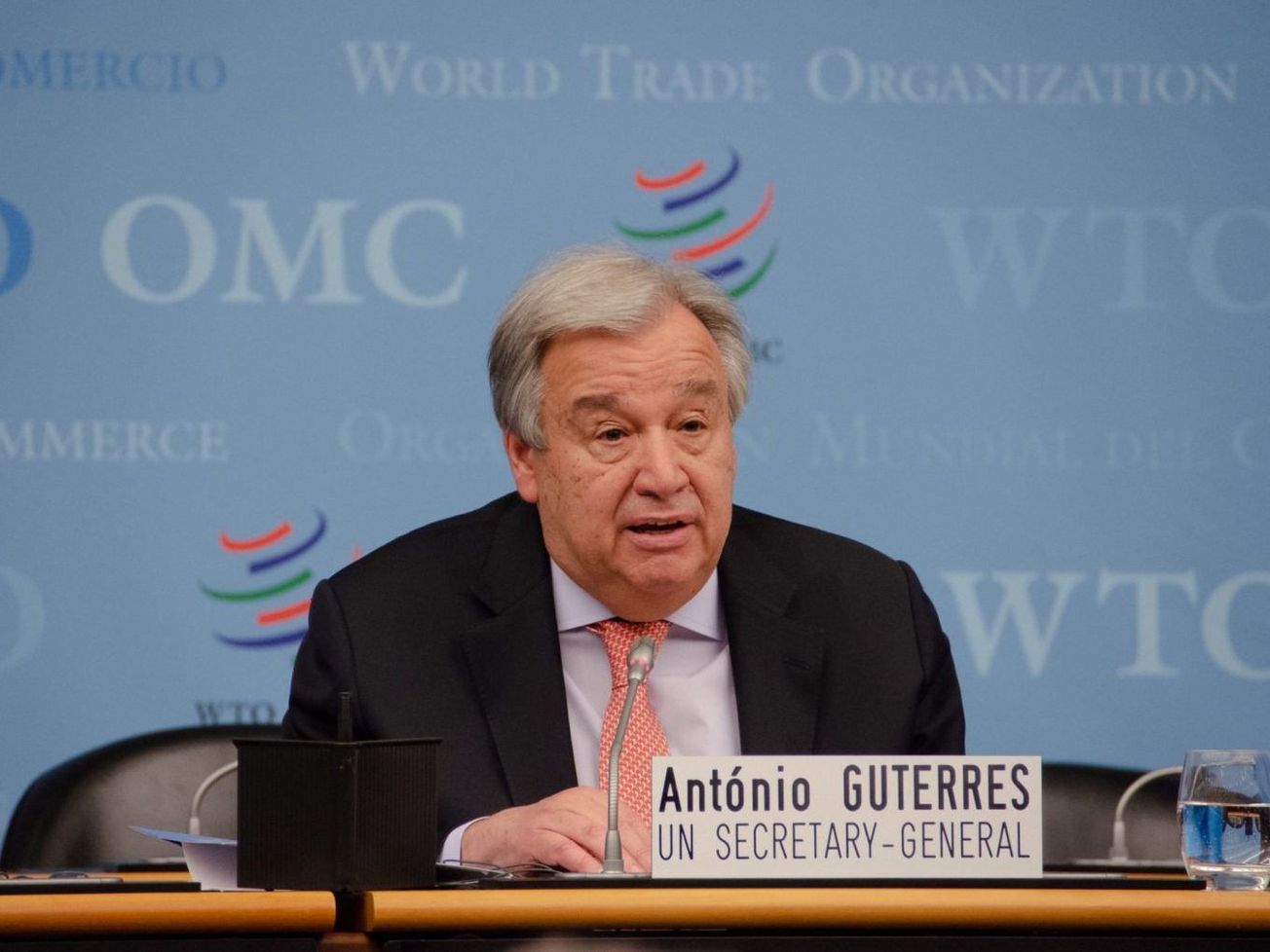 U.N. Secretary-General António Guterres at the World Trade Organization in May 2019