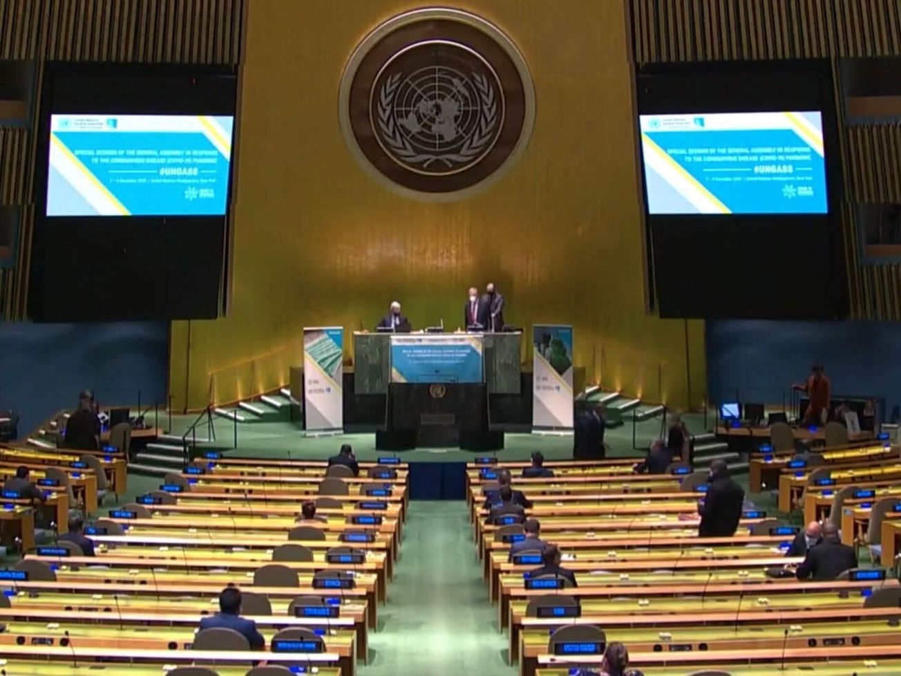 U.N. Secretary-General António Guterres opens a special session of the General Assembly on the pandemic