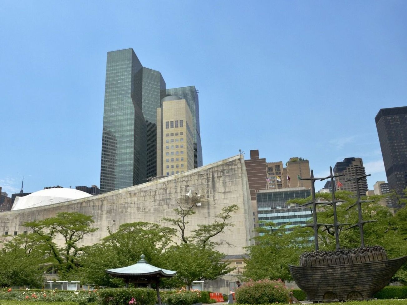 Security Council and General Assembly chambers at U.N. headquarters in New York