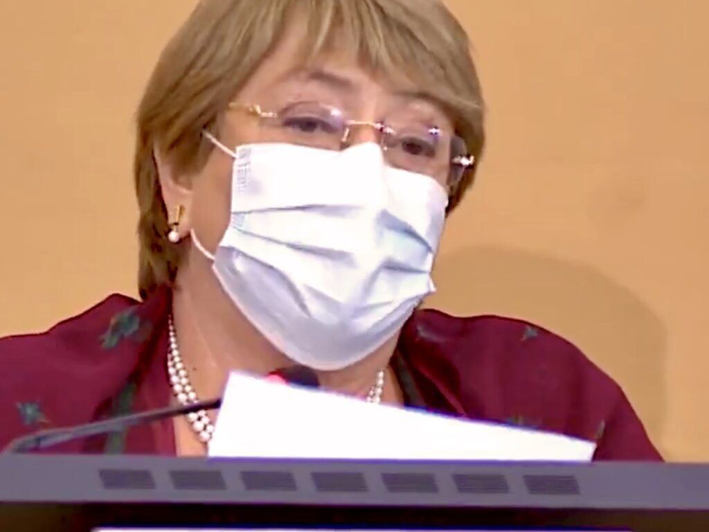 U.N. High Commissioner for Human Rights Michelle Bachelet addresses the Human Rights Council in Geneva