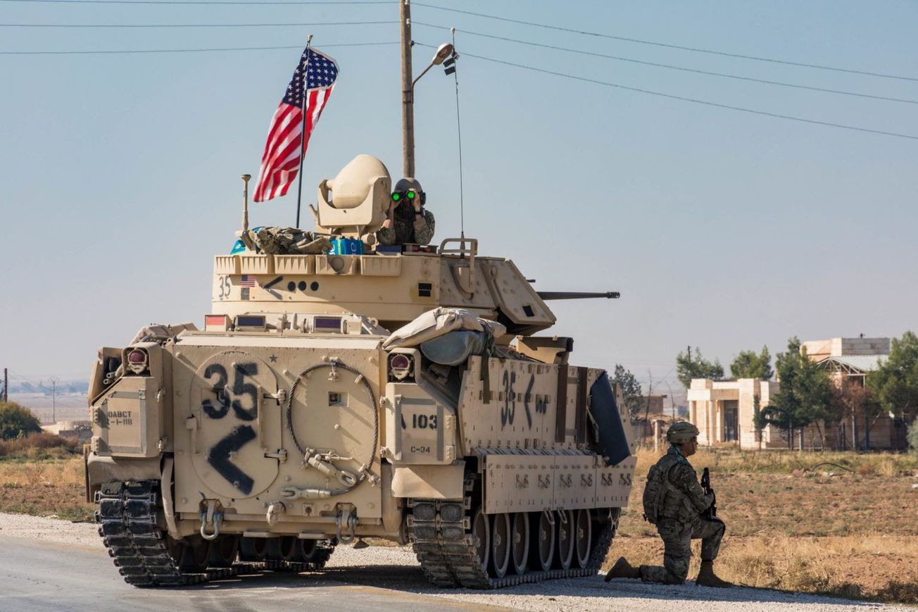 American mechanized infantry troops in eastern Syria in November