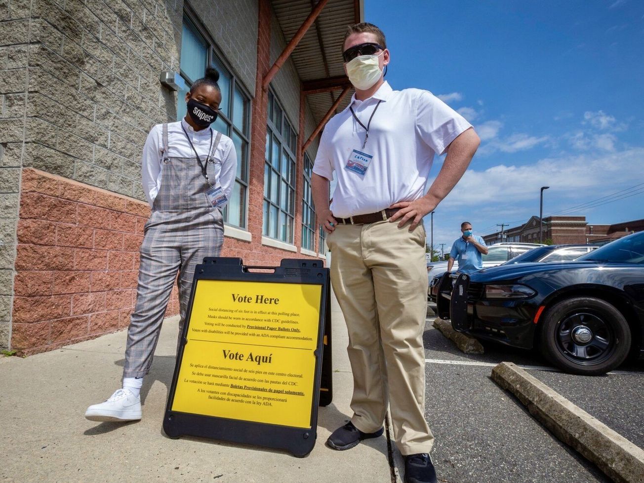 For the first time in a U.S. election, New Jersey Army National Guard members help at polls due to the pandemic