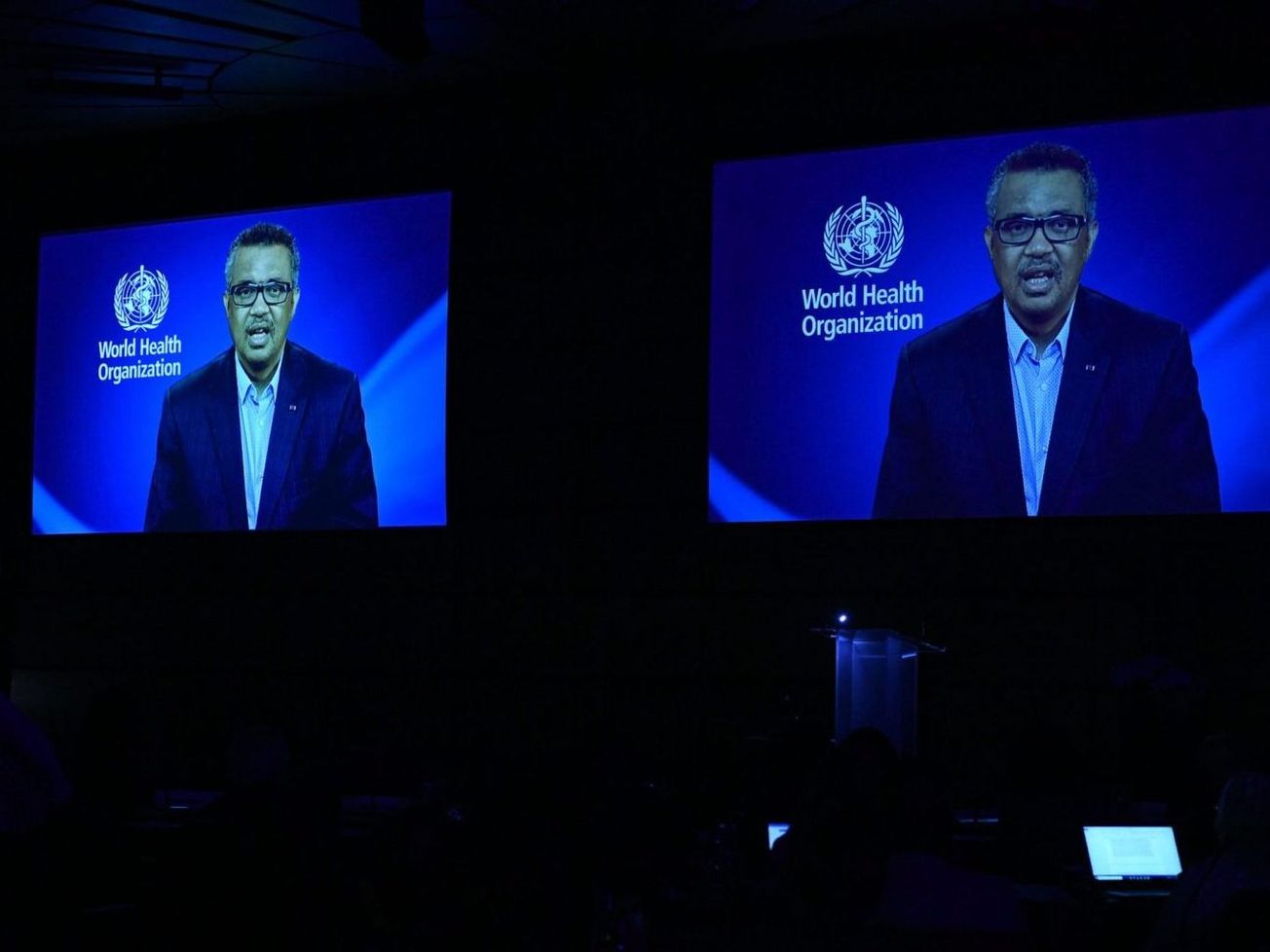 WHO Director-General Tedros Adhanom Ghebreyesus speaking to a forum at Vienna in September