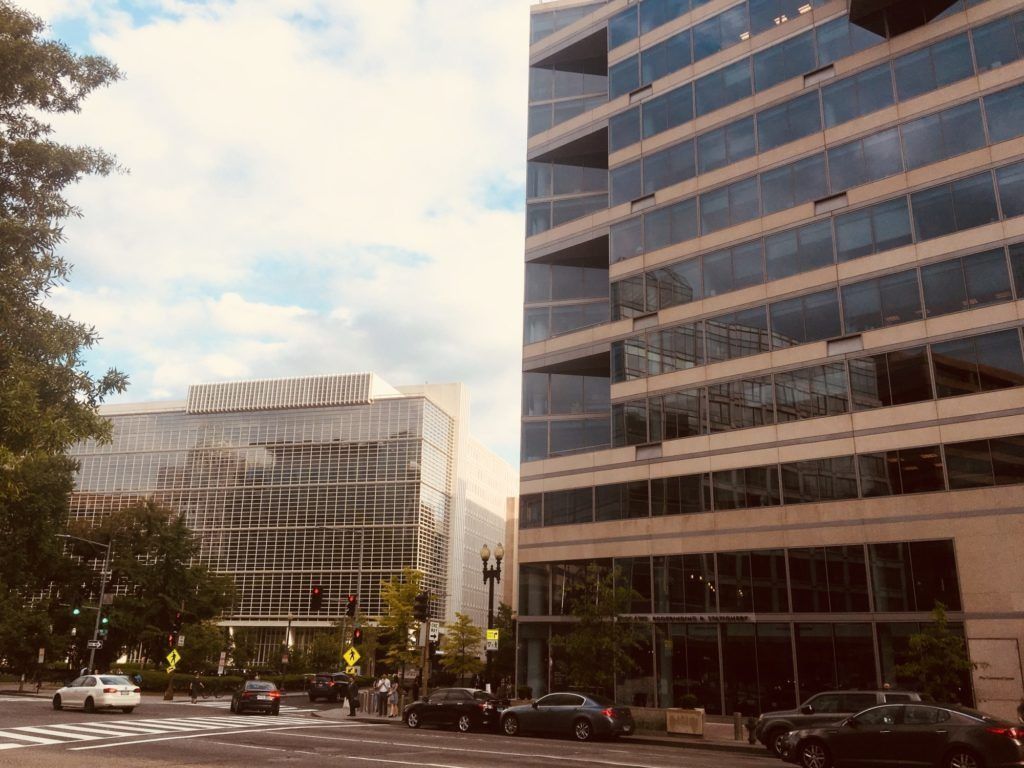 World Bank, left, and International Monetary Fund headquarters in Washington