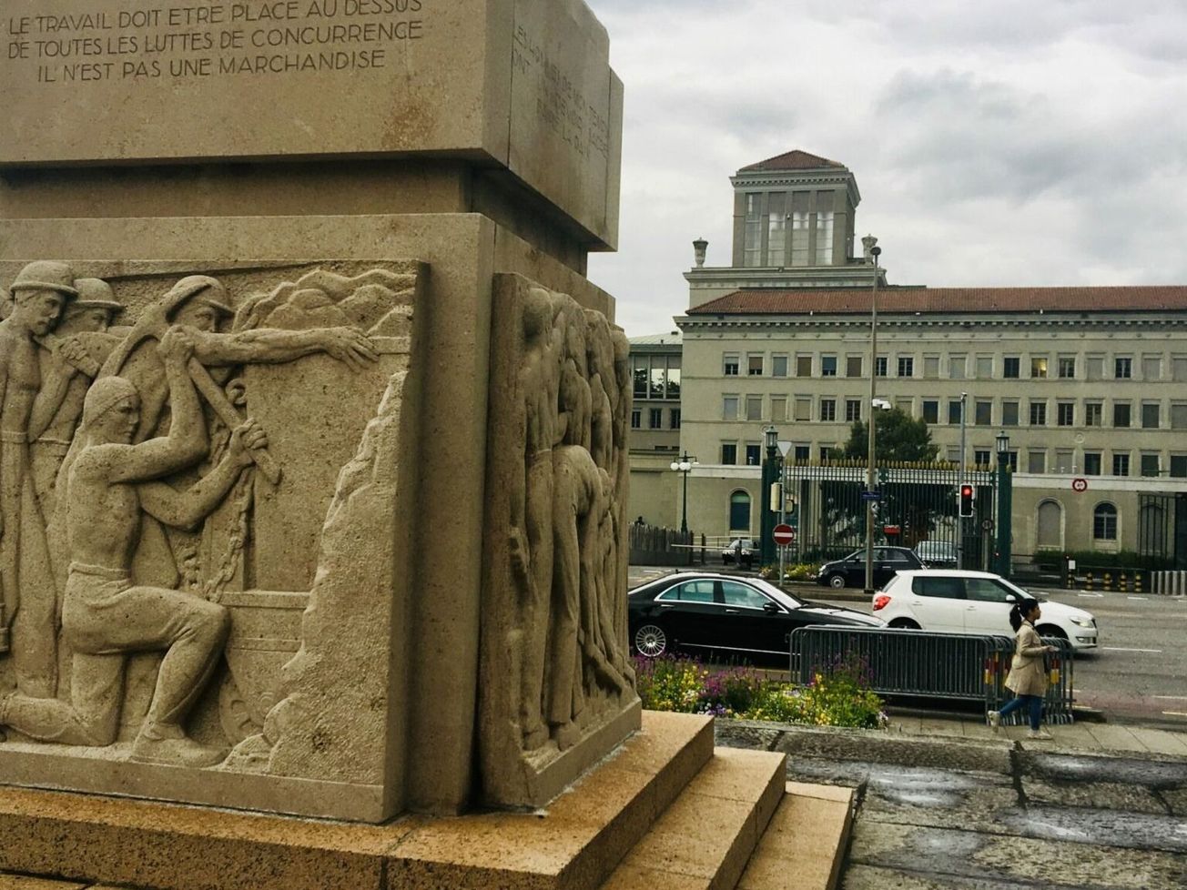 The World Trade Organization's main entrance in Geneva