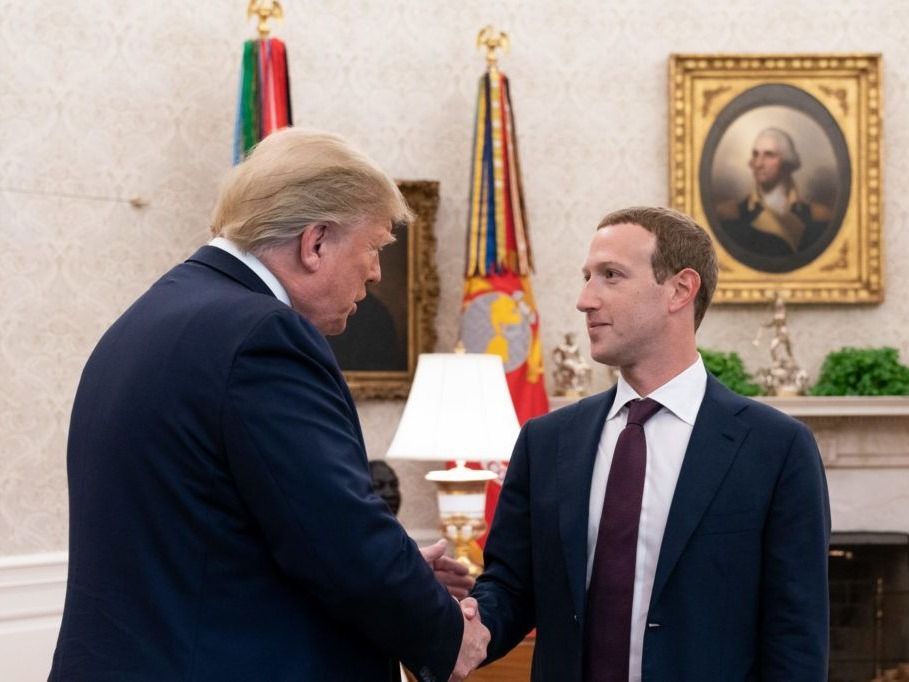 Facebook CEO Mark Zuckerberg meets U.S. President Donald Trump at the White House in September